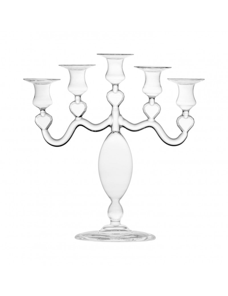 CANDELIERE A 5 FIAMME - CRYSTAL GLASS - Brandani