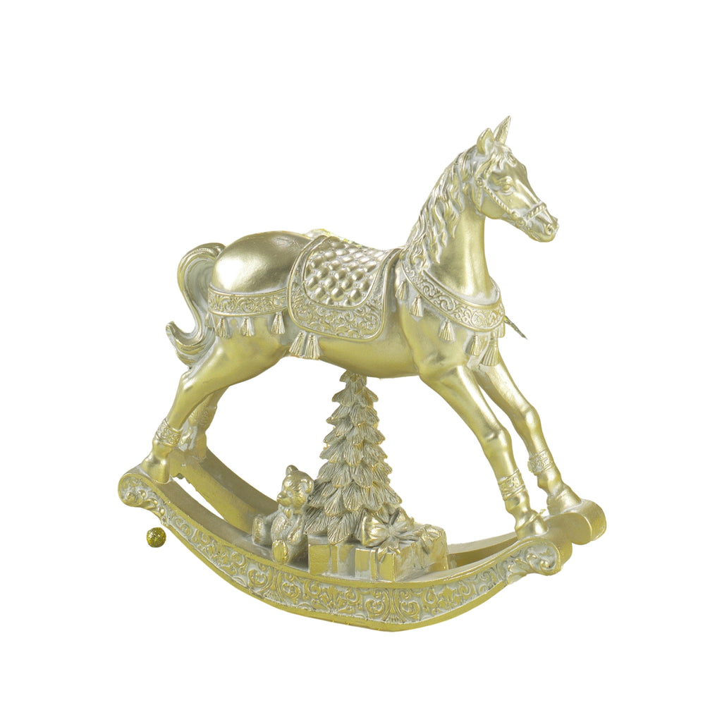 CAVALLO A DONDOLO ORO - RESINA - Mascagni Casa