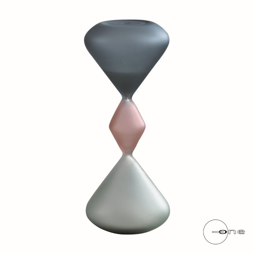 CLESSIDRA SQUADRATA IN VETRO SATINATO  BLU/ROSA - Mascagni Casa
