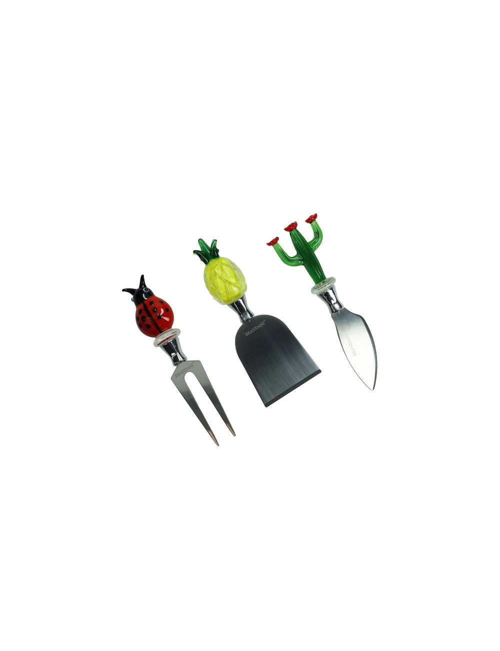 SET 3 PEZZI FORMAGGIO 'TROPICAL' - VETRO/INOX - Brandani
