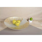 CENTROTAVOLA COPPA FRUTTA BIANCO E ORO - VETRO - Aulica