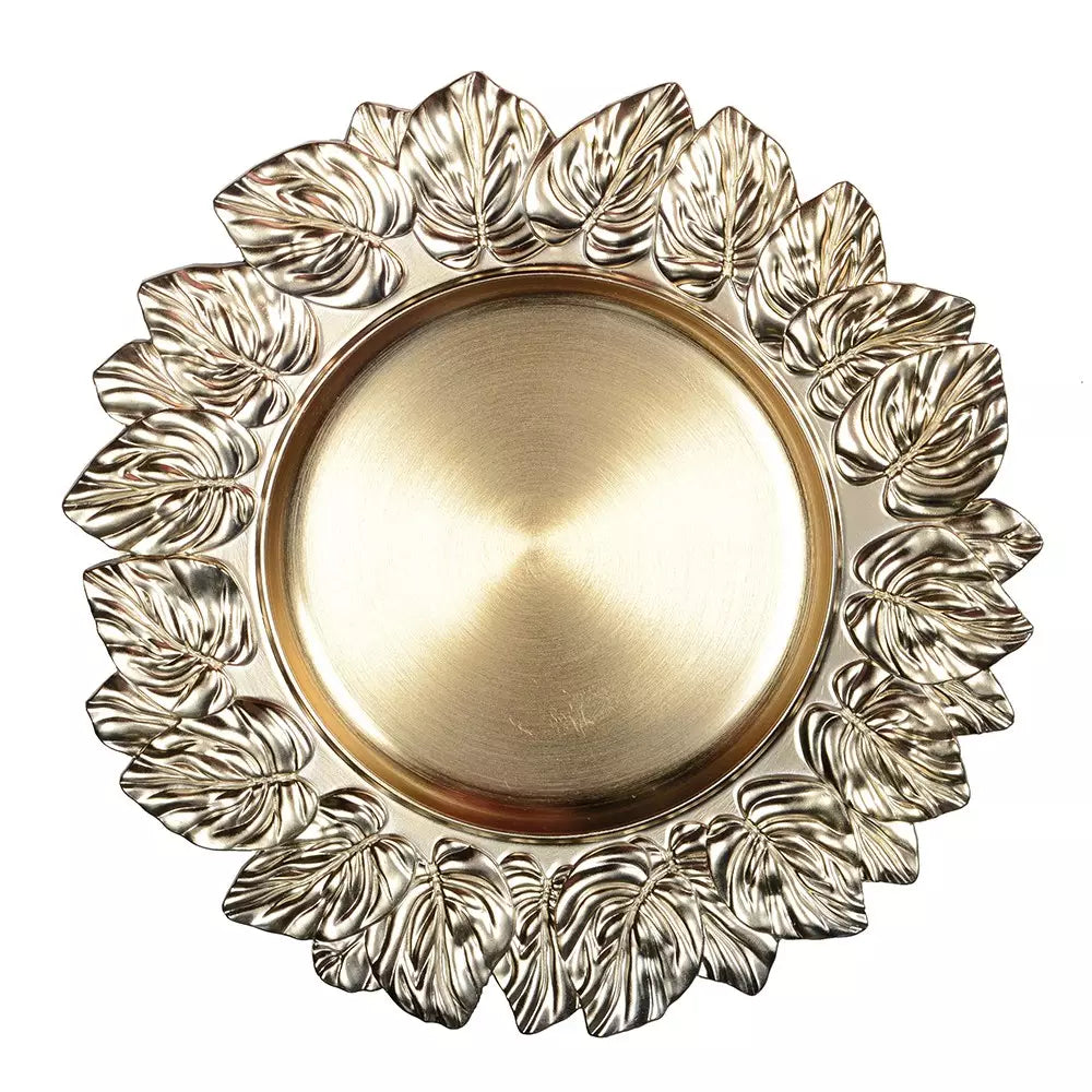 SET 6 SOTTOPIATTI FOGLIA ORO - PLASTICA RIGIDA - Aulica