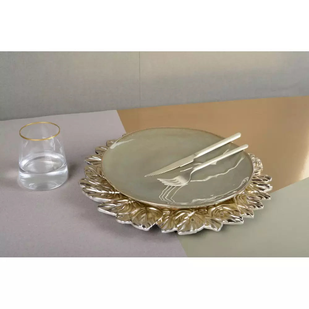 SET 6 SOTTOPIATTI FOGLIA ORO - PLASTICA RIGIDA - Aulica