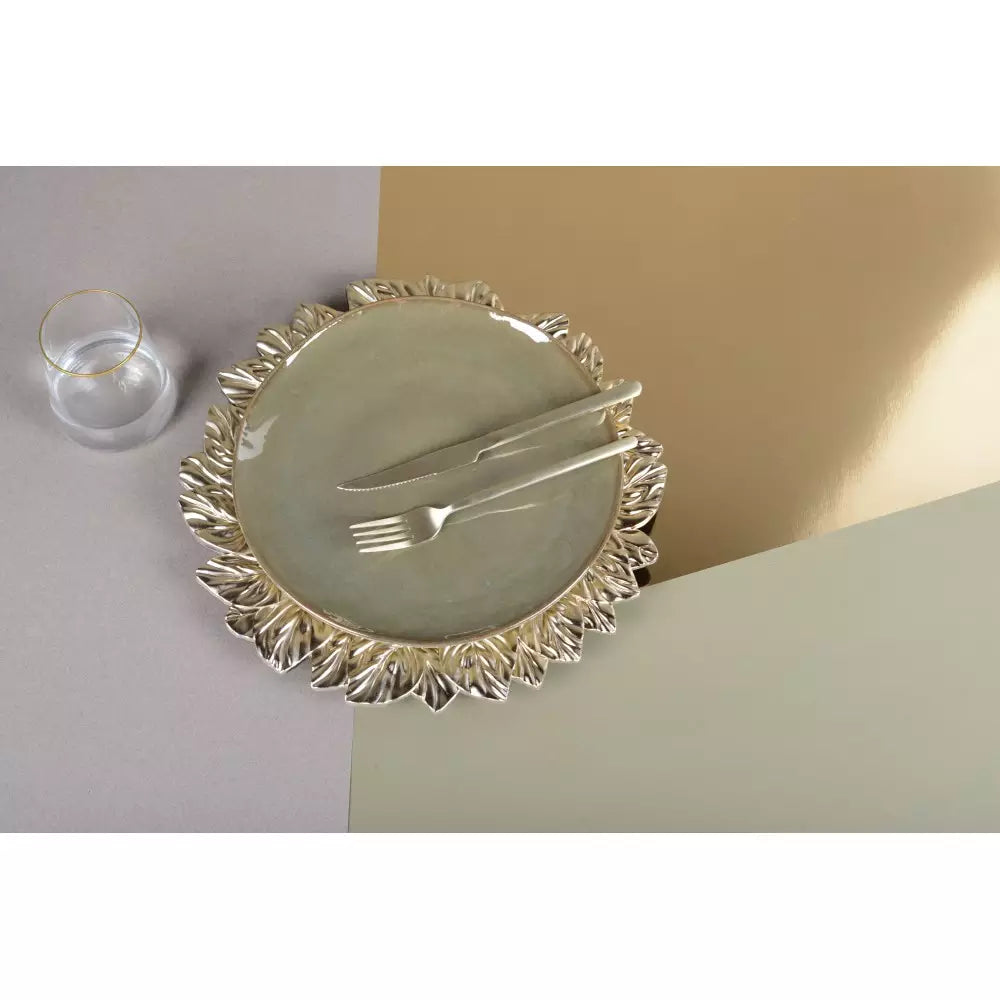 SET 6 SOTTOPIATTI FOGLIA ORO - PLASTICA RIGIDA - Aulica