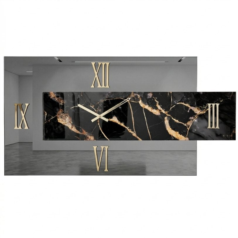'FLORENCE BLACK' OROLOGIO SPECCHIO- Artidea Home Decor
