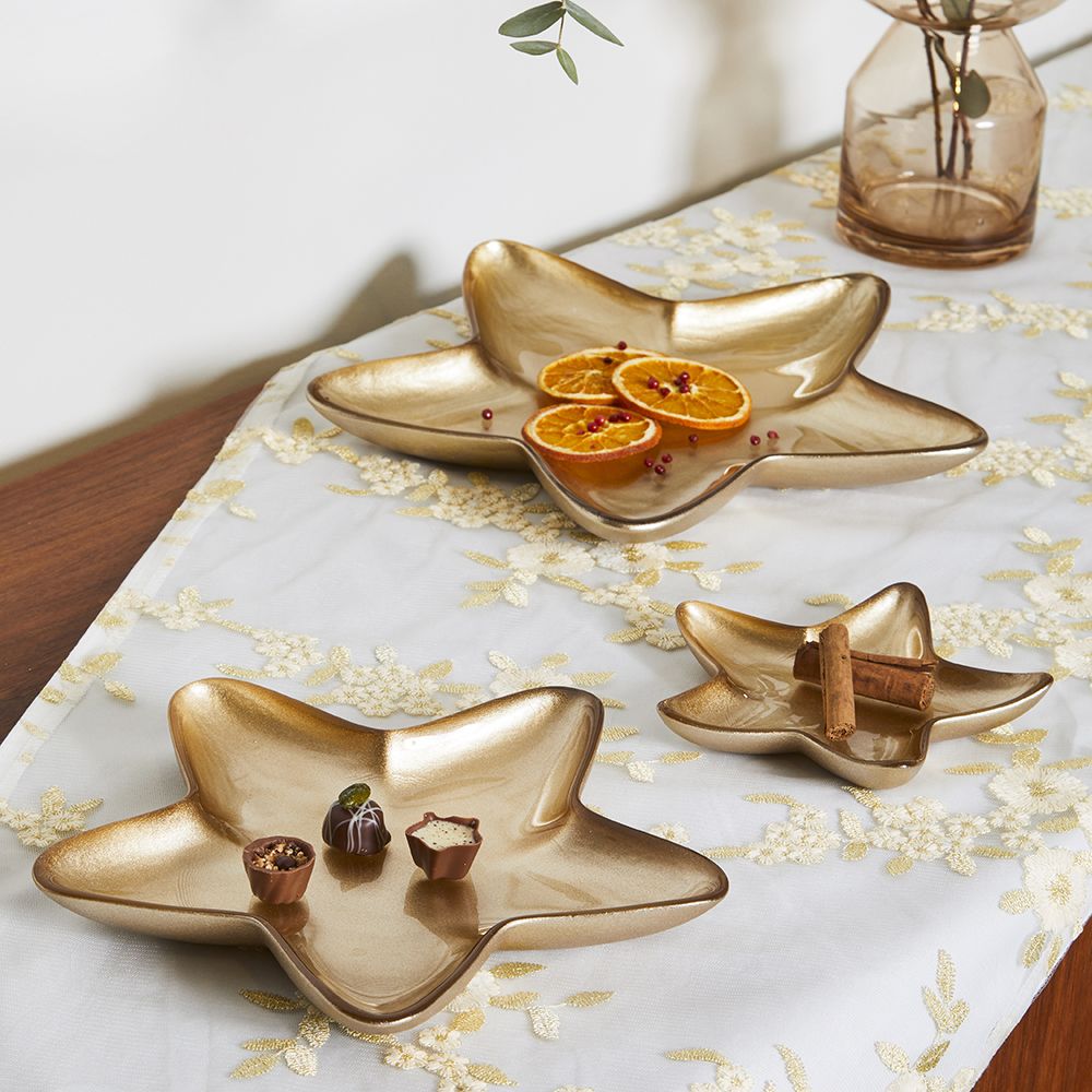 PIATTO STELLA 'STAR' ORO - VETRO - Tognana