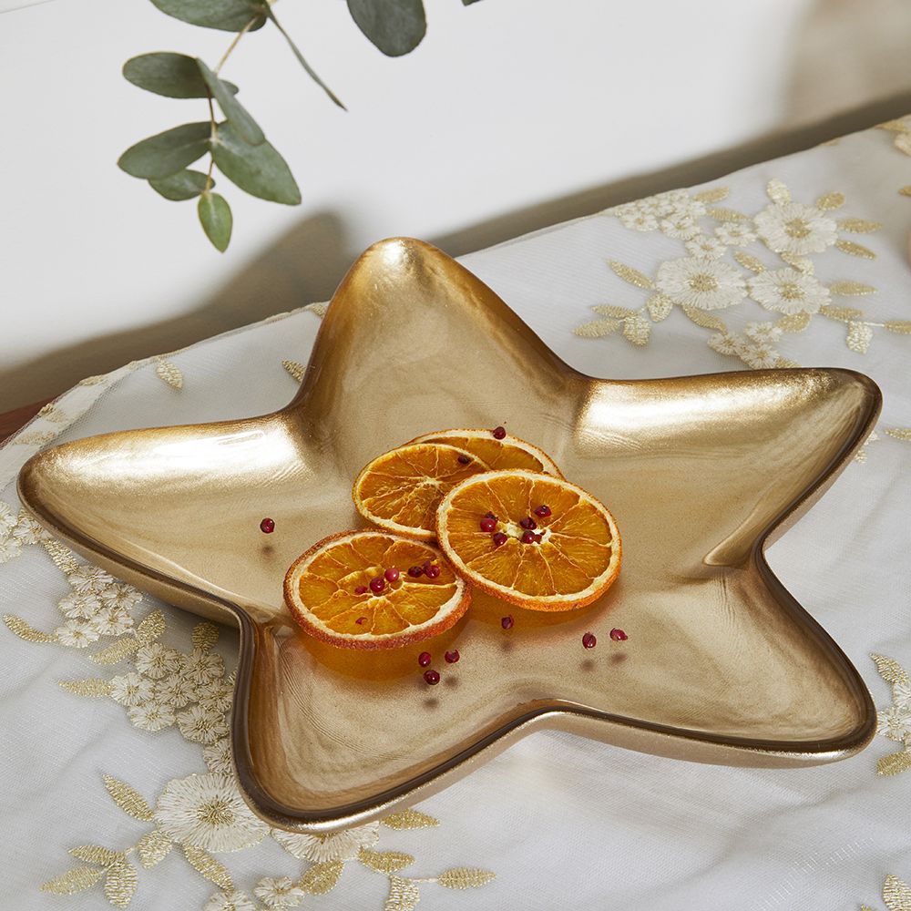 PIATTO STELLA 'STAR' ORO - VETRO - Tognana