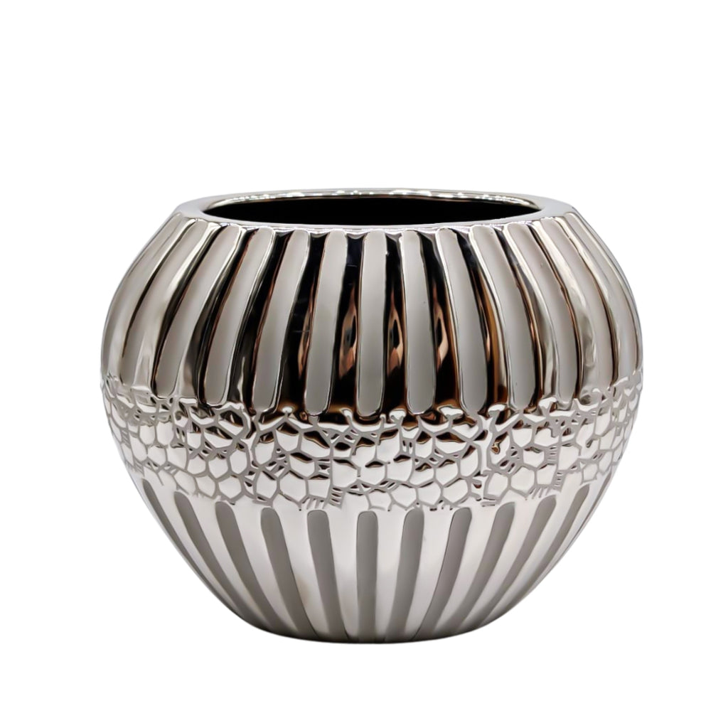 VASO DECORATIVO SILVER - CERAMICA - SiroTime