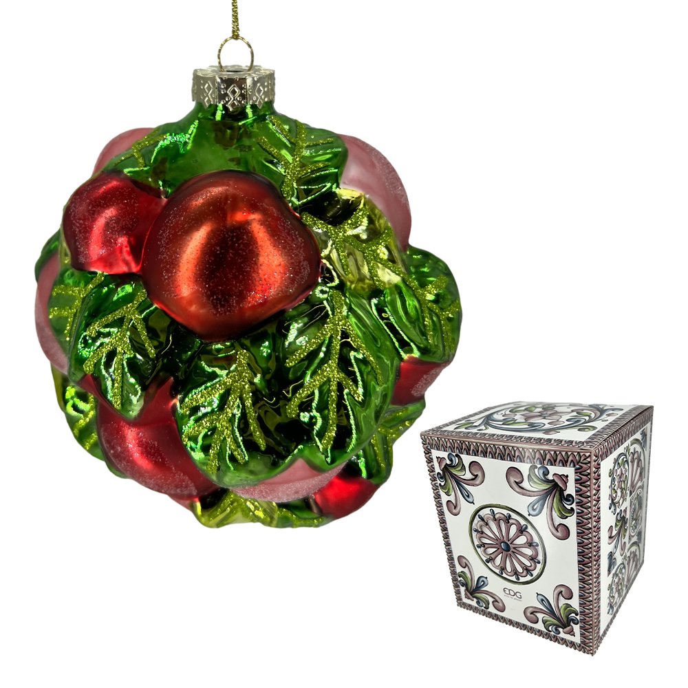 SFERA CON MELE ROSSE - VETRO - EDG Enzo De Gasperi