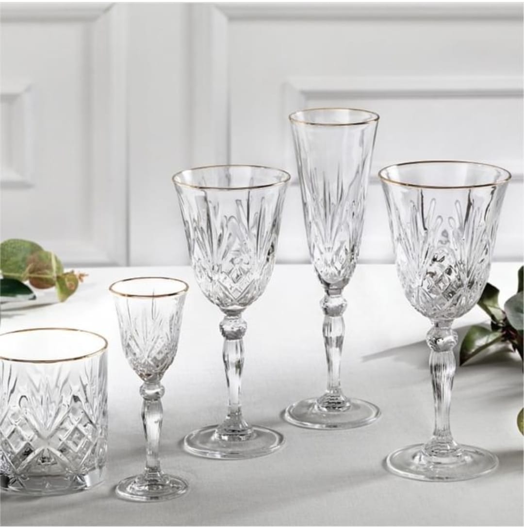 'Gold &amp; Gold' SET 6 LIQUORINI - VETRO FILO ORO - Brandani