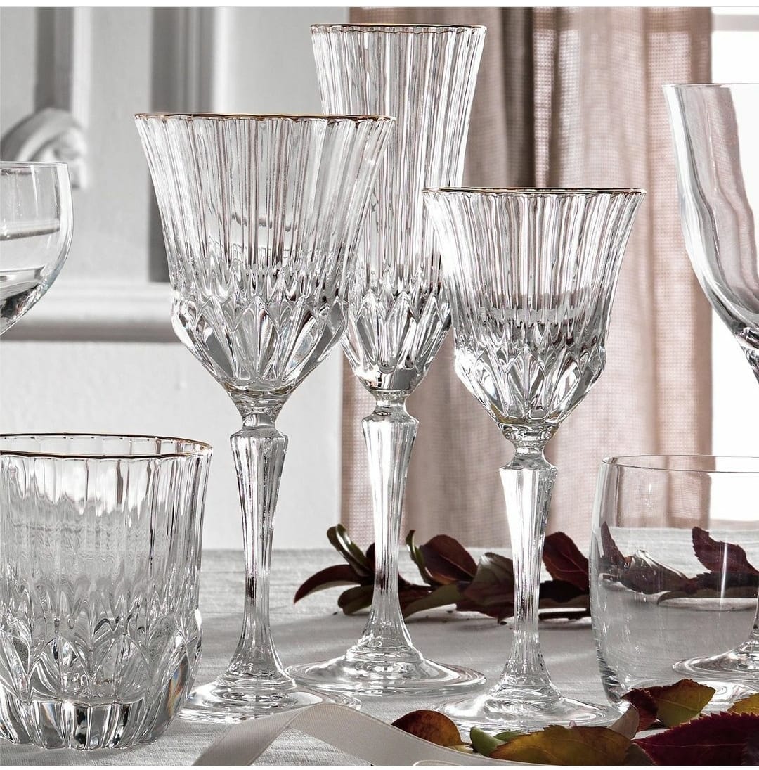 'Oh My Gold' SET 6 CALICI DESSERT - VETRO FILO ORO - Brandani