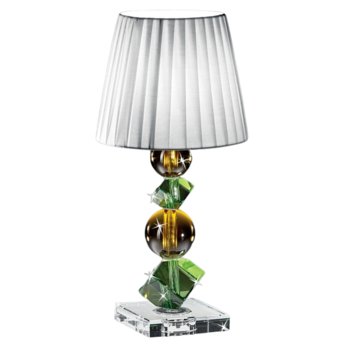 LUME GEOMETRICO VERDE E AMBRA CRISTALLO - Ranoldi Crystal