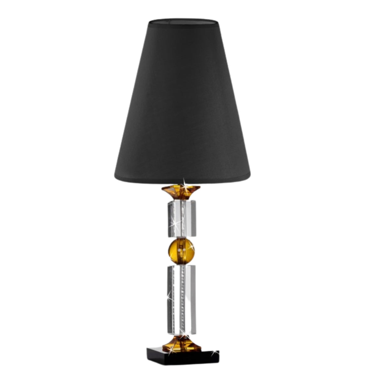 LUME ALTO GEOMETRICO CRISTALLO AMBRA NERO - Ranoldi Crystal