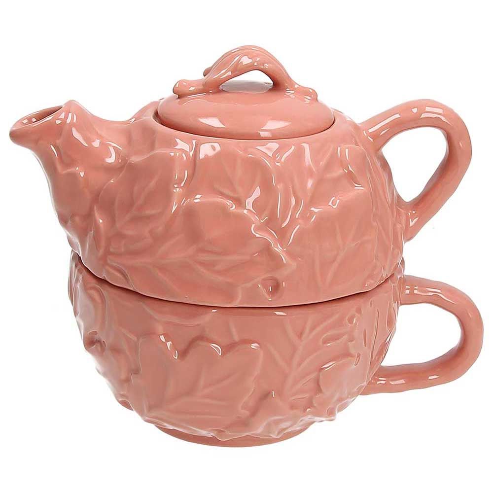 TEIERA CON TAZZA 'TEA FOR ONE' PESCA - STONEWARE - Andrea Fontebasso
