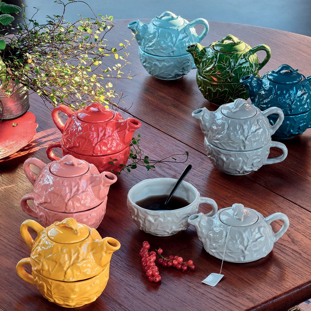 TEIERA CON TAZZA 'TEA FOR ONE' OCRA - STONEWARE - Andrea Fontebasso