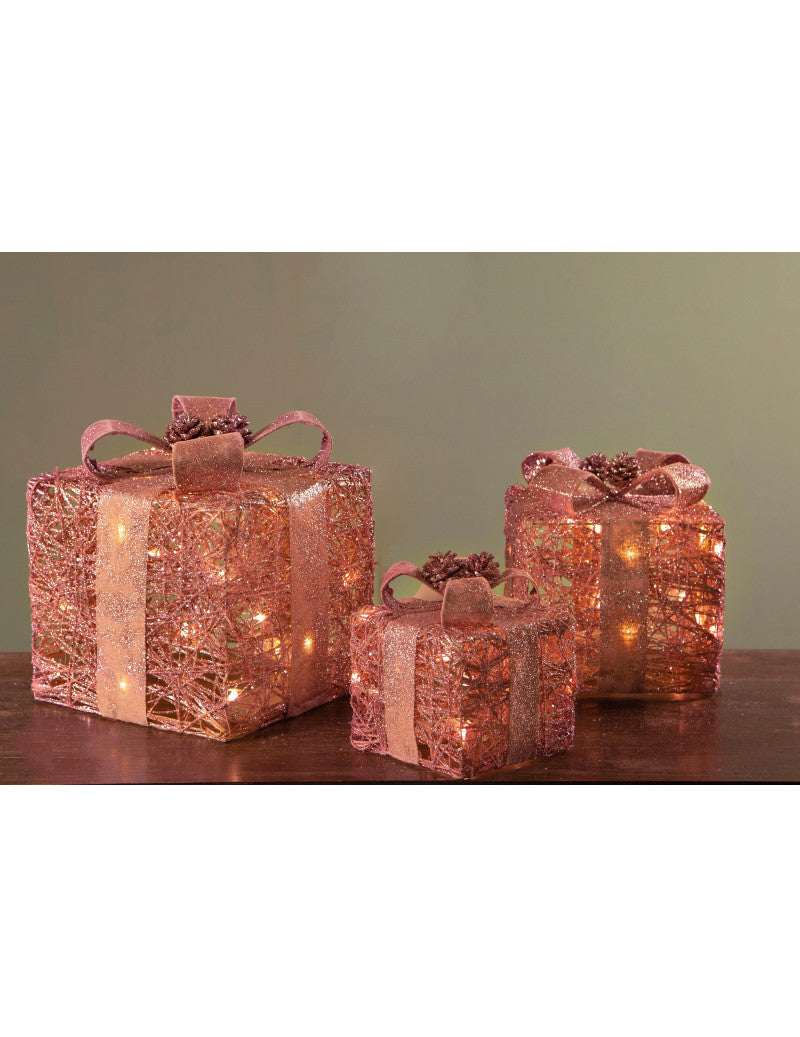 TRIS PACCHETTI DONO ROSE GOLD - LED - Brandani