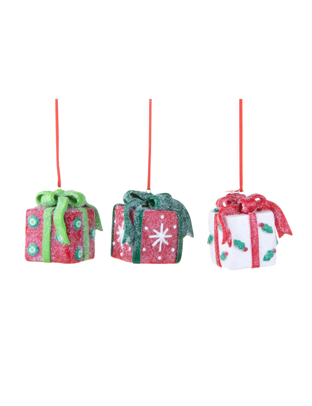 SET 3 PEZZI ADDOBBI PACCHETTI - RESINA - Brandani