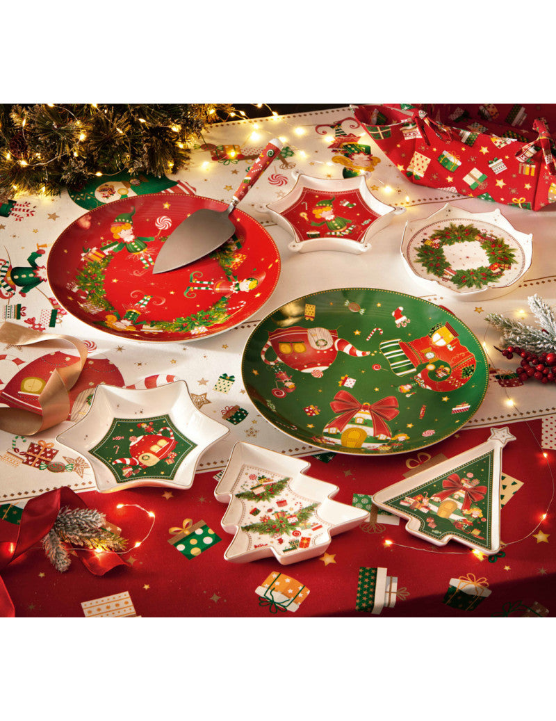 VASSOIETTO FIOCCO DI NEVE 'ELFOMAGIA' - NEW BONE CHINA - Brandani