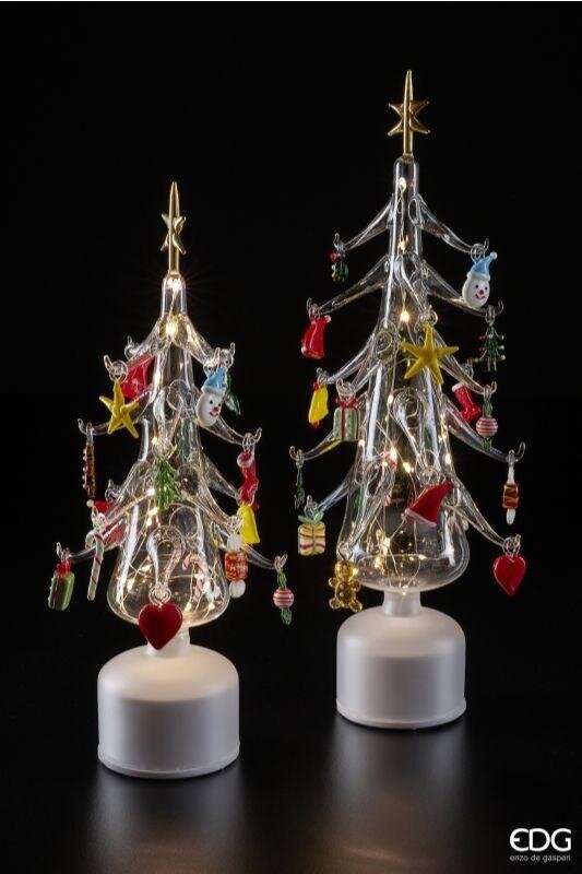 DECORO ALBERO IN VETRO CON ADDOBBI - EDG Enzo De Gasperi