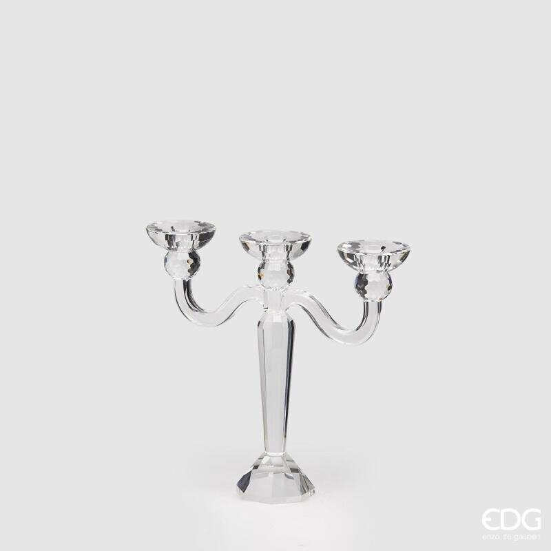 CANDELABRO 3 FIAMME - CRISTALLO - EDG Enzo De Gasperi