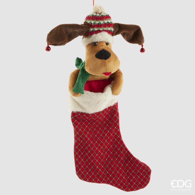 CALZA DI NATALE CON CANE DANZANTE - EDG Enzo De Gasperi