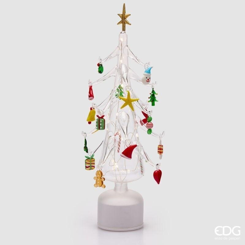 DECORO ALBERO IN VETRO CON ADDOBBI - EDG Enzo De Gasperi