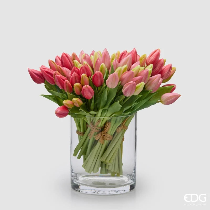 TULIPANI CON FOGLIE ROSA/FUCSIA - EDG Enzo De Gasperi