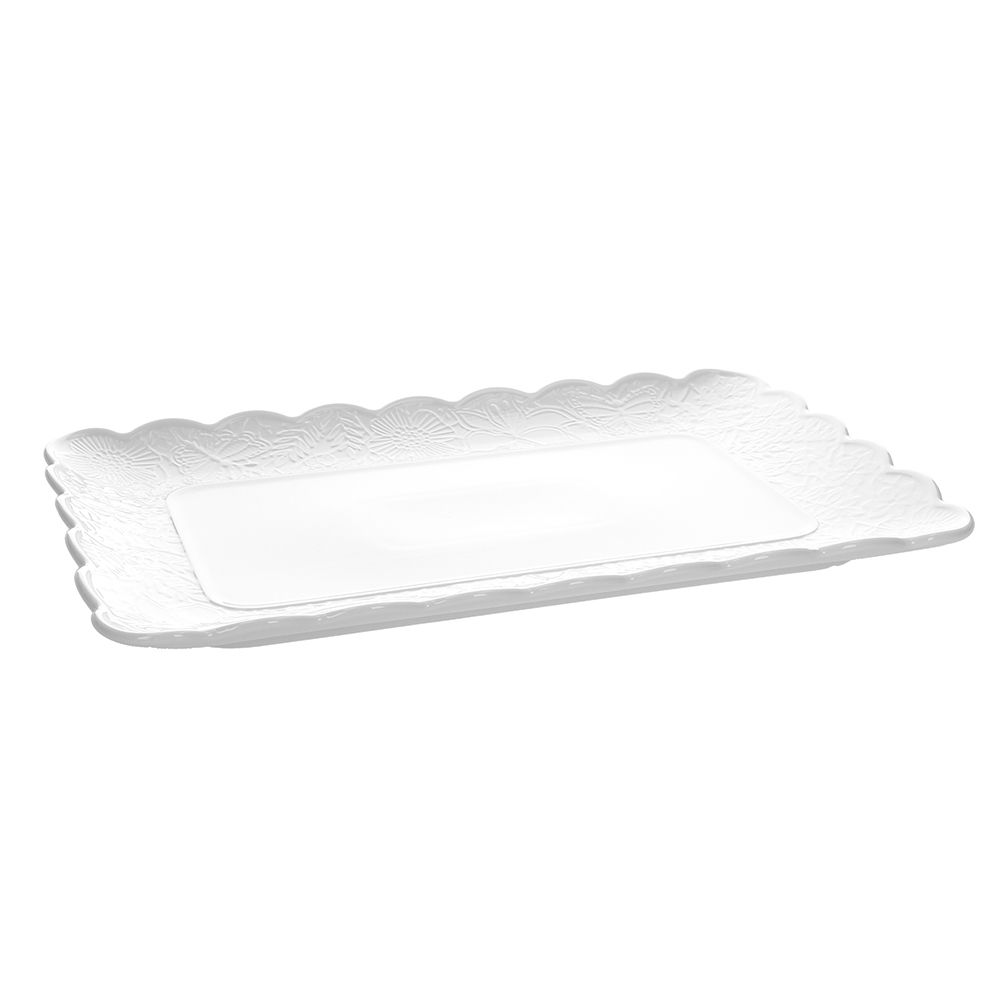 PIATTO RETTANGOLARE 'POEMA LACE' GRANDE - PORCELLANA - Tognana