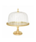 CAKE STAND IN VETRO ORO CON CAMPANA - Aulica