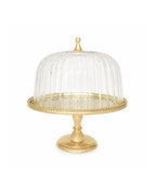 CAKE STAND IN VETRO ORO CON CAMPANA - Aulica