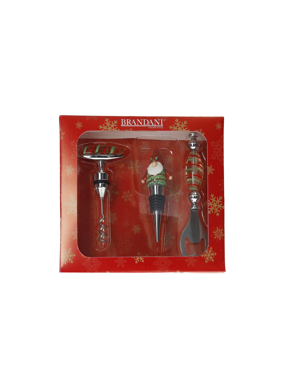 SET 3 PEZZI VINO 'CHRISTMAS' - VETRO/INOX - Brandani