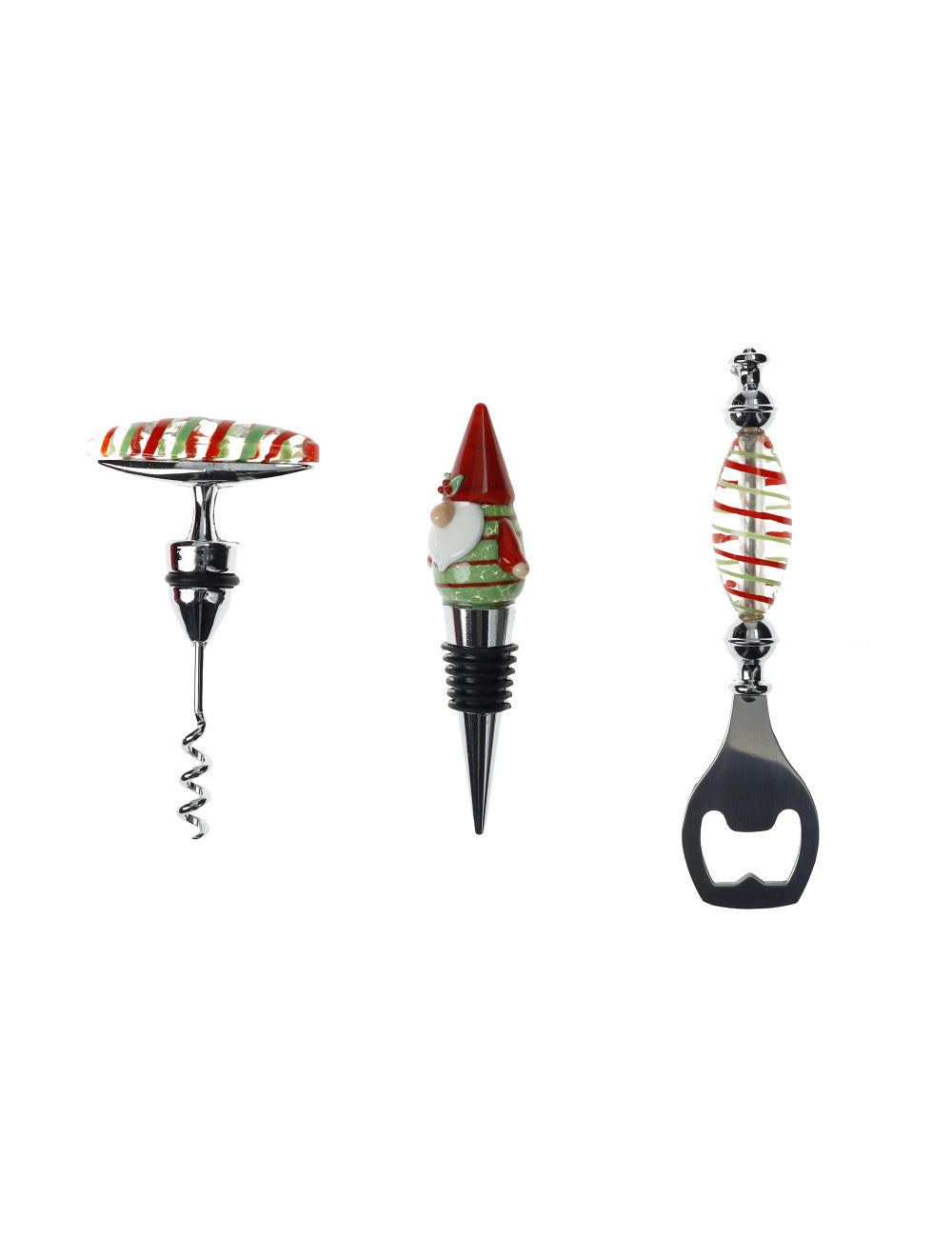 SET 3 PEZZI VINO 'CHRISTMAS' - VETRO/INOX - Brandani