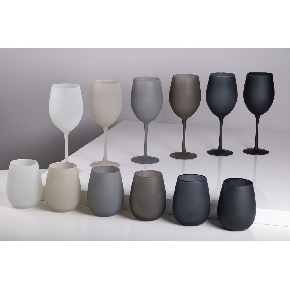 'HAPPY HOUR STONES' SET 6 BICCHIERI - VETRO GHIACCIO COLORATO - Villa D'Este Home Tivoli
