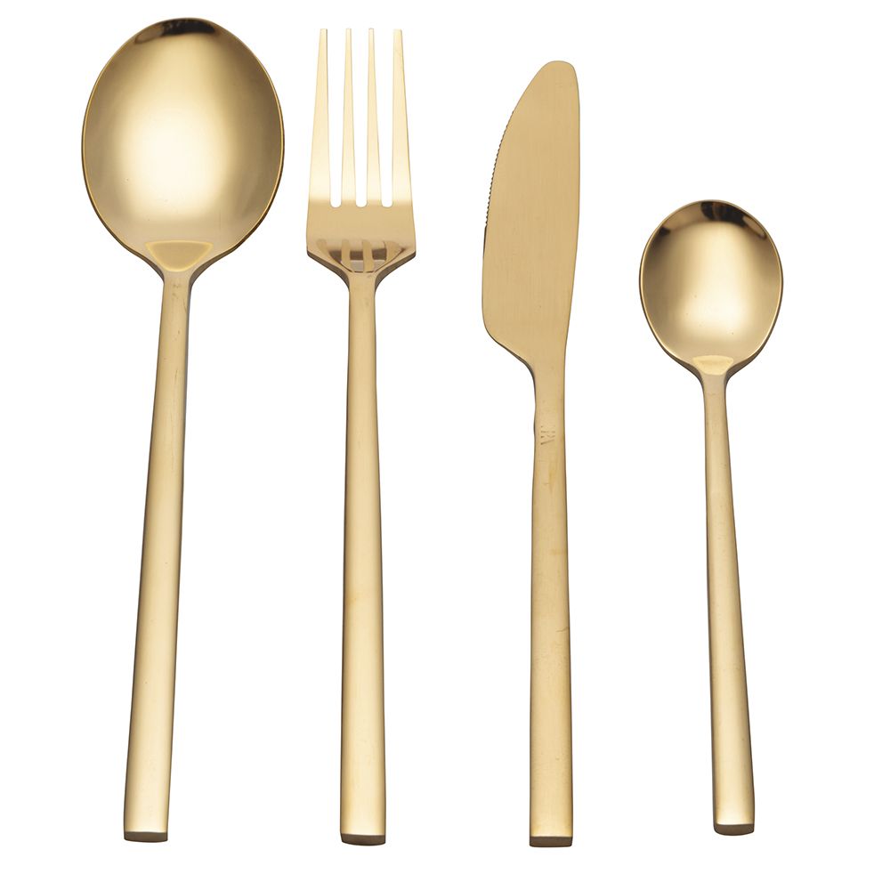STYLO posate - Set 24 pezzi ACCIAIO ORO LUCIDO - Villa d'Este Home Tivoli