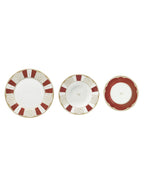 'GOLDEN EYE RED' SET PIATTI 18 PEZZI - PORCELLANA - Brandani