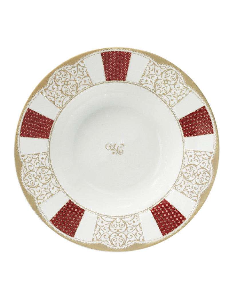 'GOLDEN EYE RED' SET PIATTI 18 PEZZI - PORCELLANA - Brandani