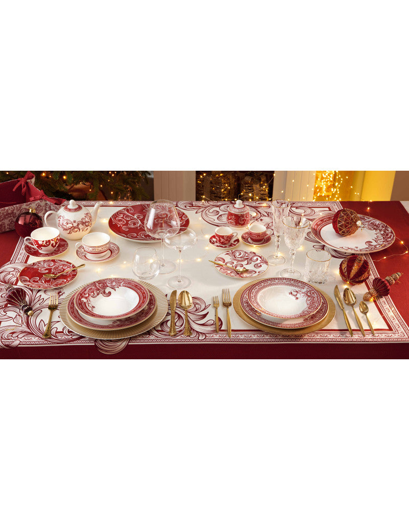 'ROYAL RED' SET PIATTI 18 PEZZI - PORCELLANA - Brandani