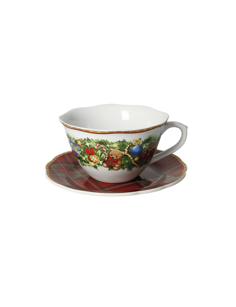 'CHRISTMAS' TAZZA COLAZIONE CON PIATTINO - PORCELLANA - Brandani
