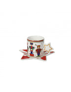 TAZZA SET 2 PEZZI ' LO SCHIACCIANOCI' - NEW BONE CHINA - Brandani