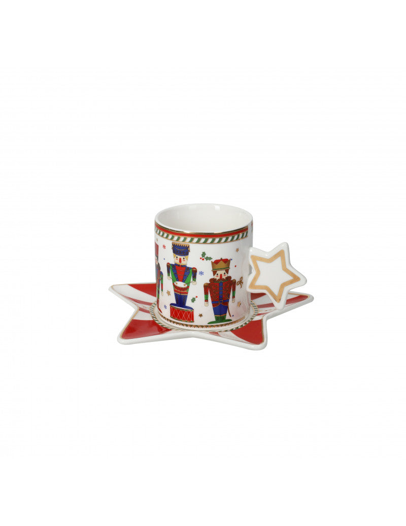 TAZZA SET 2 PEZZI ' LO SCHIACCIANOCI' - NEW BONE CHINA - Brandani
