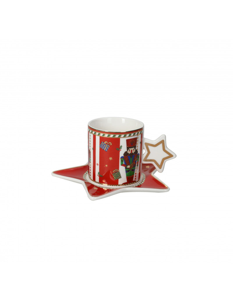 TAZZA SET 2 PEZZI ' LO SCHIACCIANOCI' - NEW BONE CHINA - Brandani