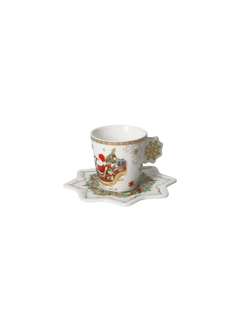 'CHRISTMAS' TAZZINA CAFFE' SET 6 PEZZI - NEW BONE CHINA - Brandani