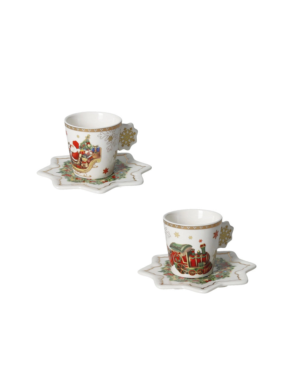'CHRISTMAS' TAZZINA CAFFE' SET 6 PEZZI - NEW BONE CHINA - Brandani