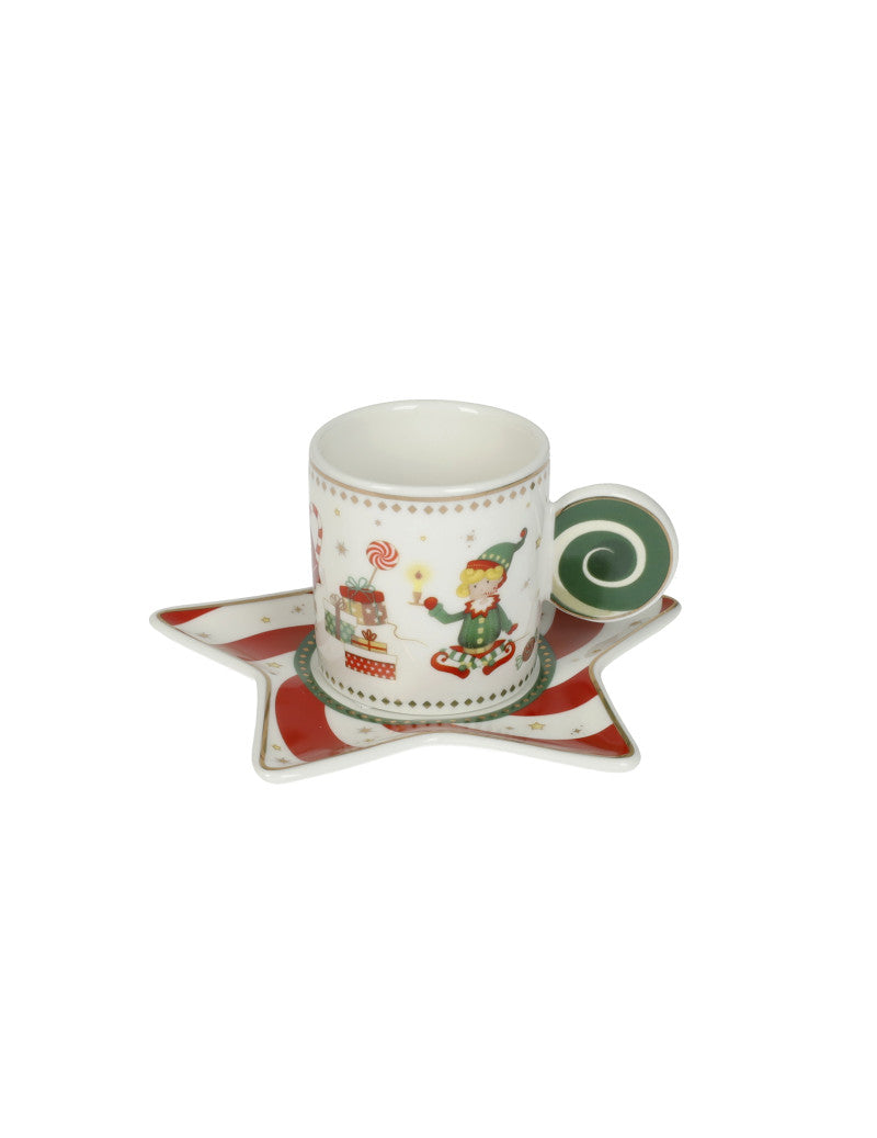 'ELFOMAGIA' SET 6 TAZZINE CAFFE' - PORCELLANA - Brandani