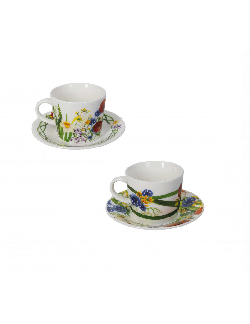 TAZZINA CAFFE' 2 PEZZI 'FIORI DI CAMPO' - Brandani