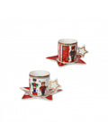 TAZZINE CAFFE' SET 6 PEZZI ' LO SCHIACCIANOCI' - NEW BONE CHINA - Brandani