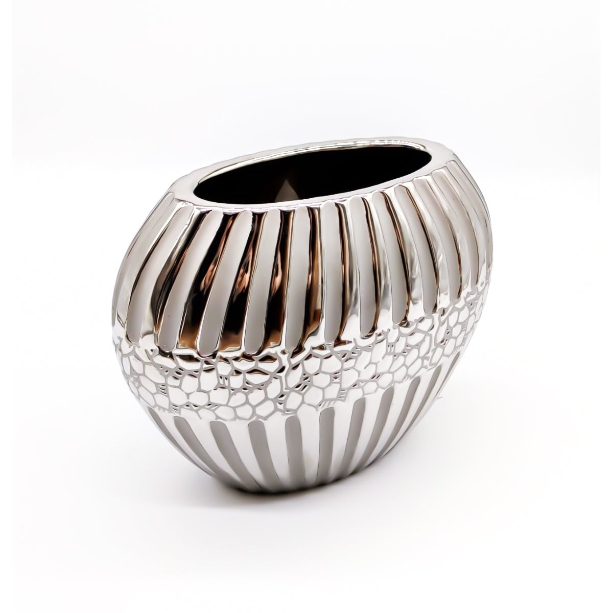 VASO DECORATIVO SILVER - CERAMICA - SiroTime