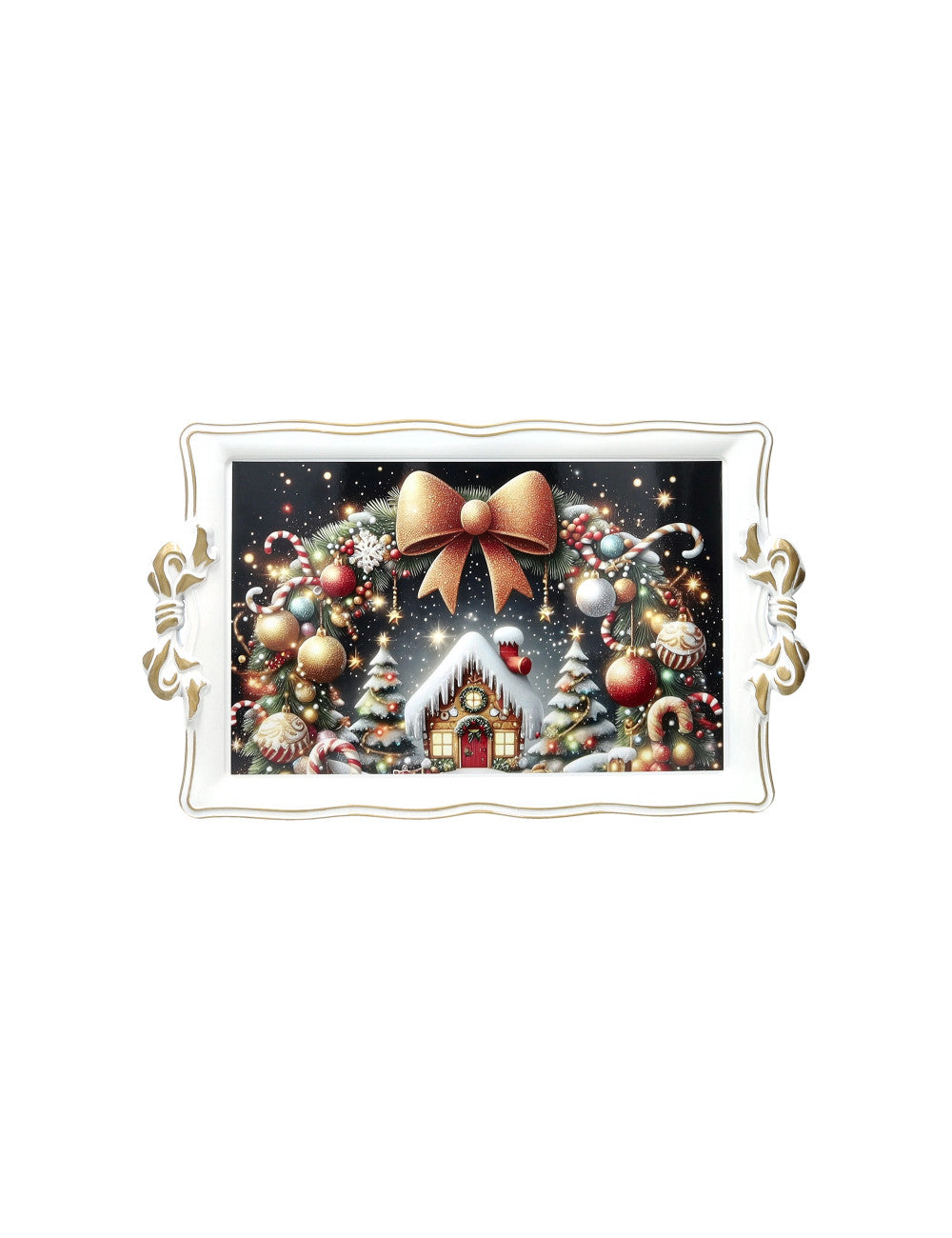VASSOIO CHRISTMAS BIANCO CON MANICI - Brandani