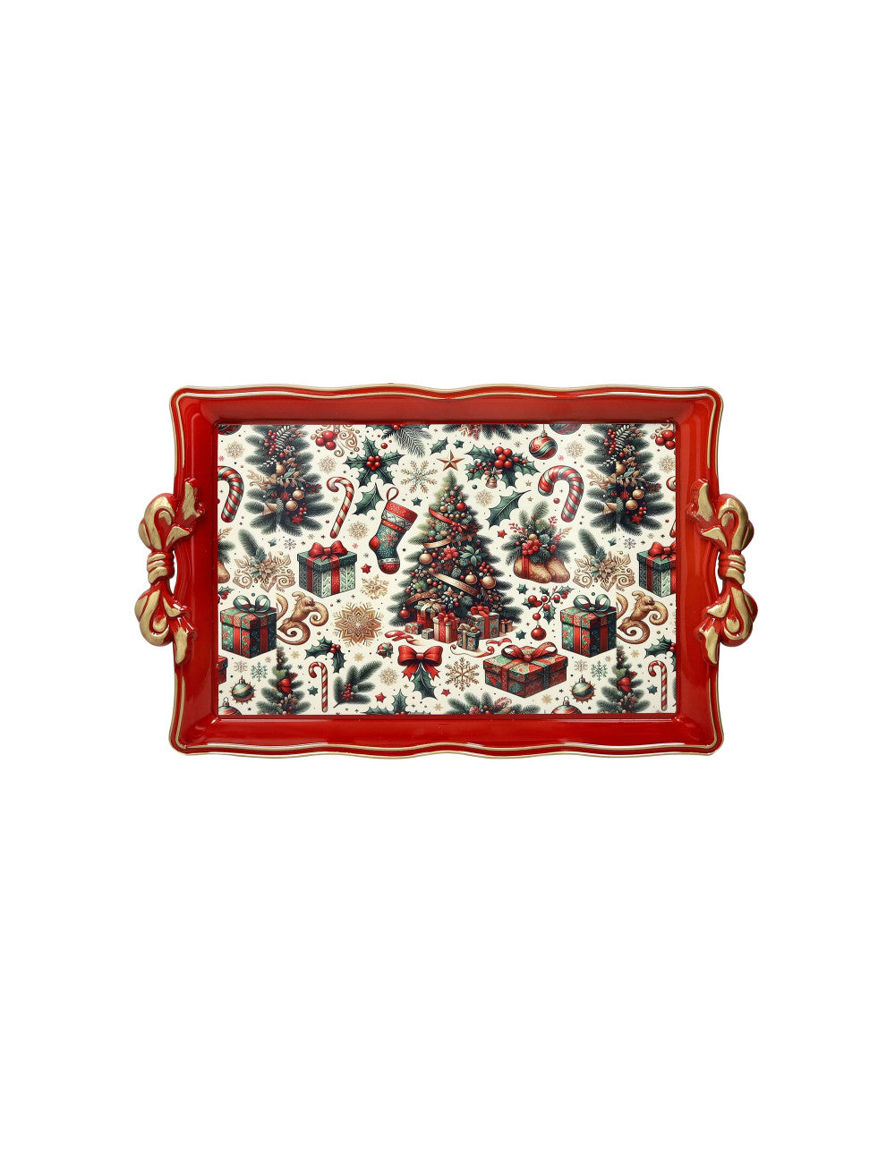 VASSOIO CHRISTMAS ROSSO CON MANICI - Brandani