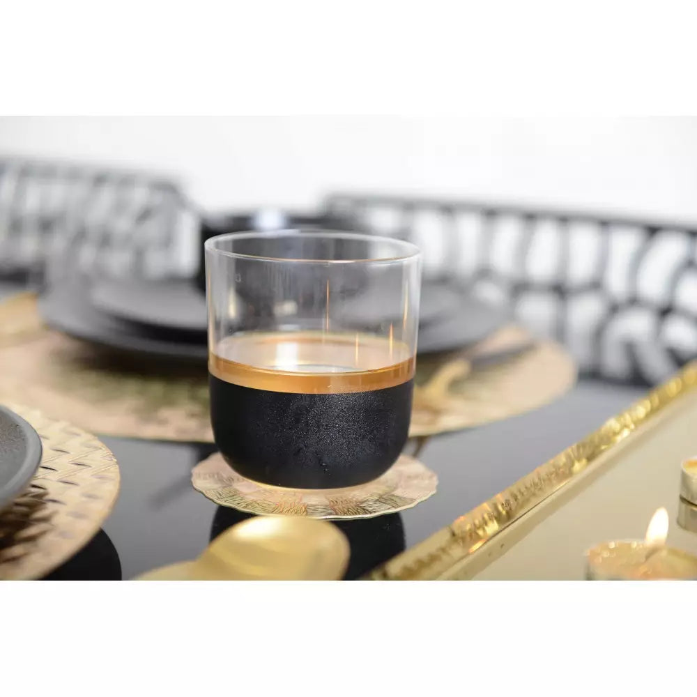 'BLACK AND GOLD' SET 6 BICCHIERI APERITIVO - VETRO - Aulica
